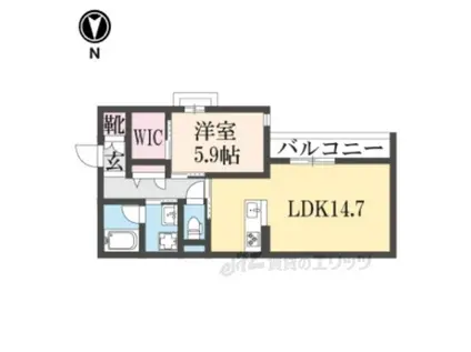 シャーメゾン宣光門(1LDK/2階)の間取り写真