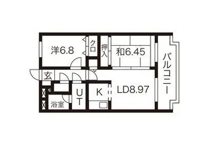 パルテール泉(2LDK/1階)の間取り写真