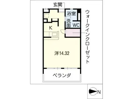 OSMANTHUS FRAGRANS(ワンルーム/2階)の間取り写真