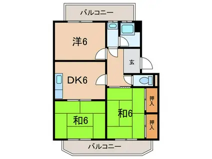 入江ビル(3DK/3階)の間取り写真