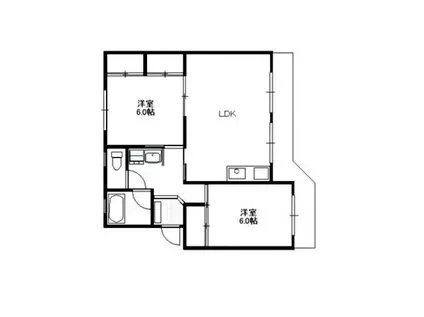 リルームス古国府(2LDK/4階)の間取り写真