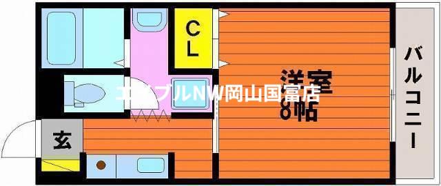 はなはうす門田二番館(1K/4階)の間取り写真