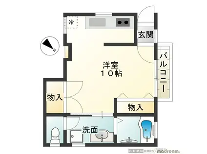 MSハウス(ワンルーム/1階)の間取り写真