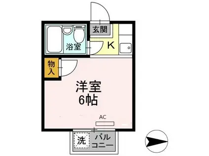 調布ハイムピア(1K/1階)の間取り写真