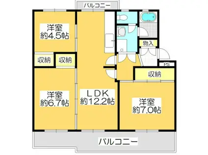 ヴィラナリー屋島(3LDK/3階)の間取り写真