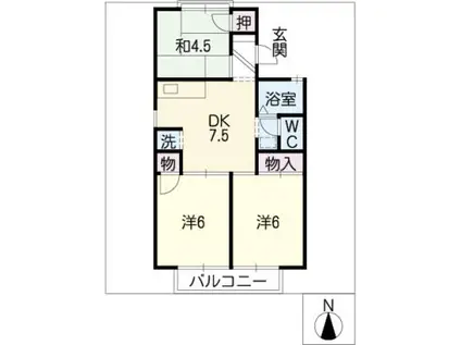 セジュールコガス(3DK/2階)の間取り写真