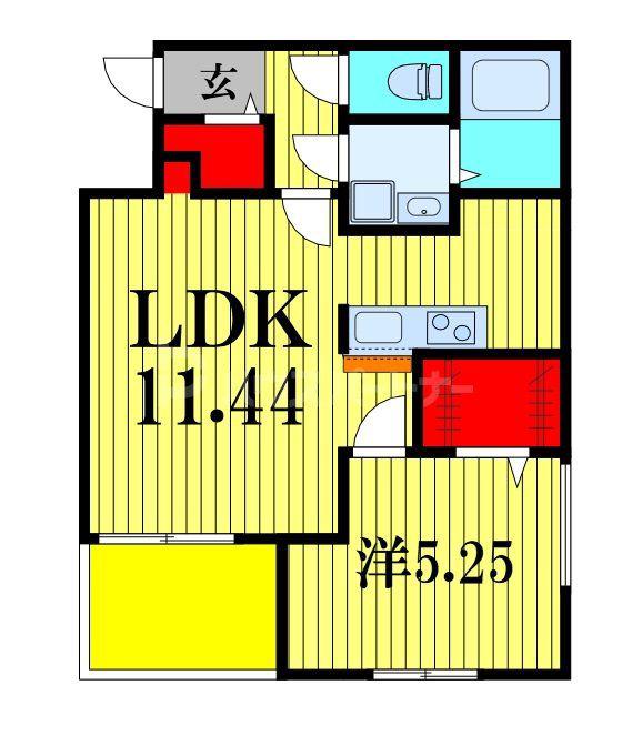 ミリアビタ長洲(1LDK/3階)の間取り写真