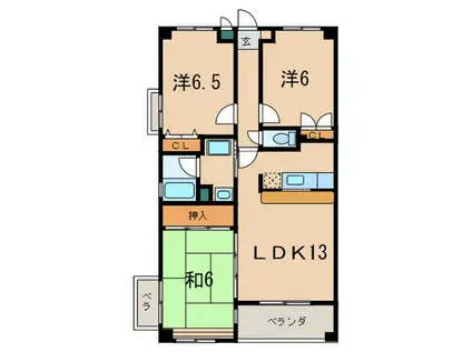 スマイルオーキッド(3LDK/5階)の間取り写真