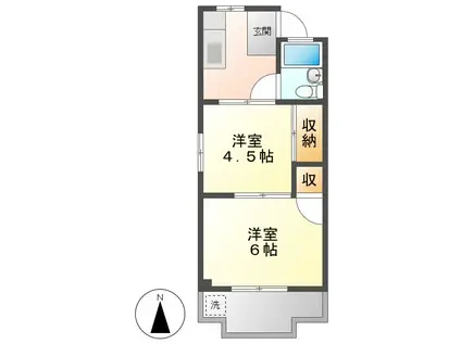 リバーサイドゆう(2K/3階)の間取り写真