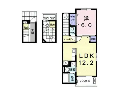 JR芸備線 三次駅 バス乗車時間:3分 最寄りバス停で下車 徒歩5分 3階建 築11年(1LDK/3階)の間取り写真