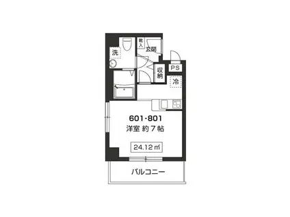 ベルストーク1(1K/8階)の間取り写真