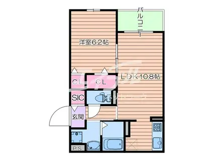 グランドール清水(1LDK/3階)の間取り写真