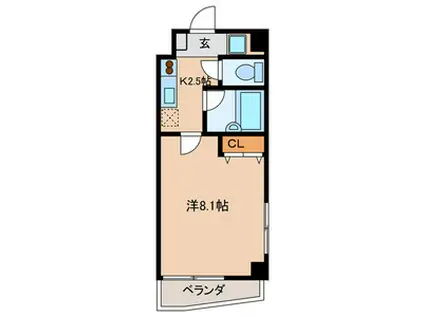 N.K.MANSION(1K/2階)の間取り写真