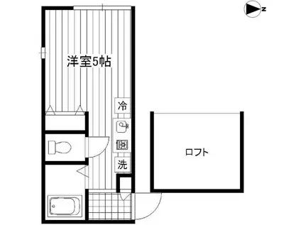 ラビアン中野A棟(1K/2階)の間取り写真