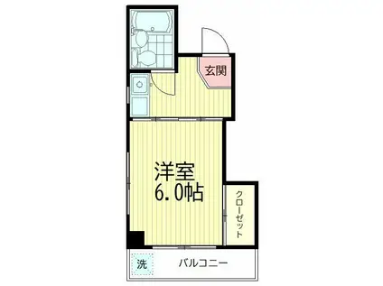 藤本ビル(1K/3階)の間取り写真