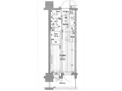 ガーラ・ヴィスタ田園調布(1K/3階)の間取り写真