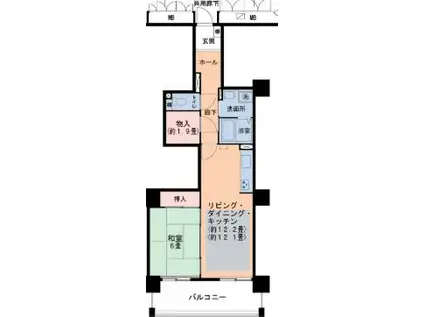 HAT神戸・脇の浜18号棟(1LDK/6階)の間取り写真