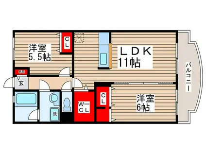 パインクレスト竹内(2LDK/3階)の間取り写真