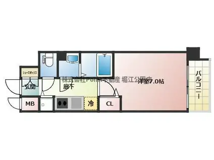 N°77FUKUSHIMAIII(1K/5階)の間取り写真