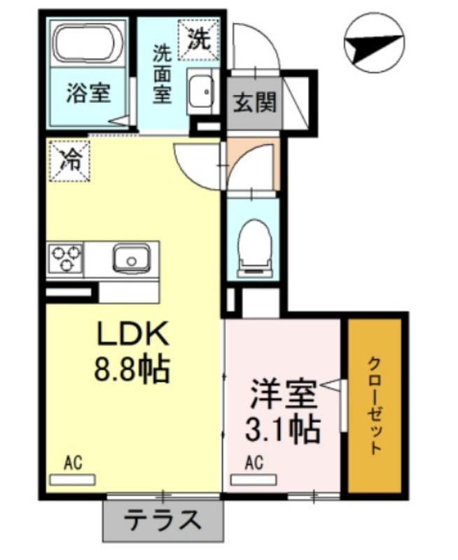 リッチキャッスルIII(1LDK/1階)の間取り写真