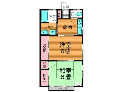 メゾンサンクス(2K/1階)の間取り写真