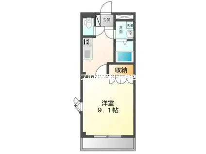 ルミナスハイムK(1K/2階)の間取り写真