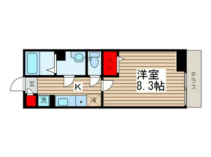 ミルキーウェイ柏(1K/1階)の間取り写真