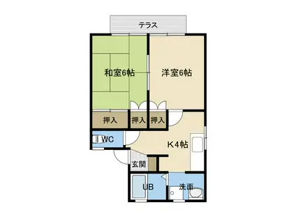 エバンジェル(2K/1階)の間取り写真