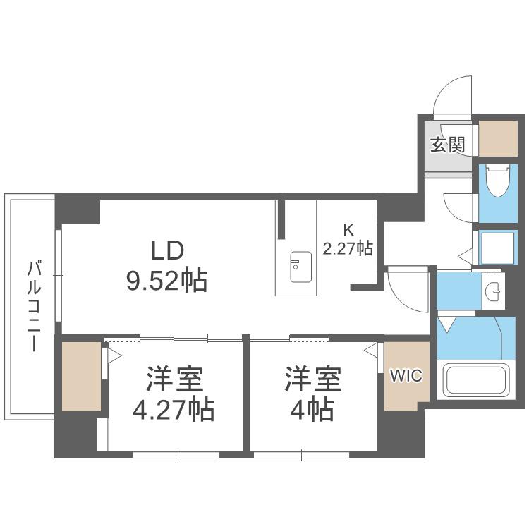 ASH MARUYAMA(2LDK/4階)の間取り写真