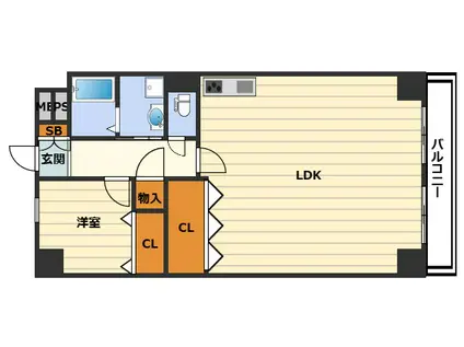 コープ野村梅田A棟(1LDK/14階)の間取り写真