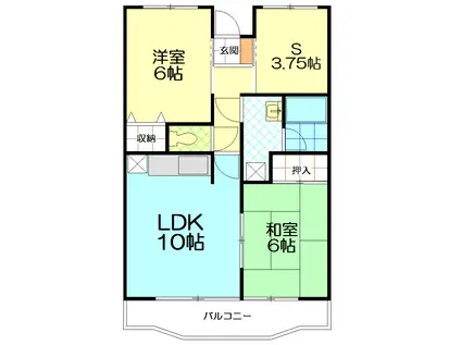 グリーンヒル(2SLDK/1階)の間取り写真