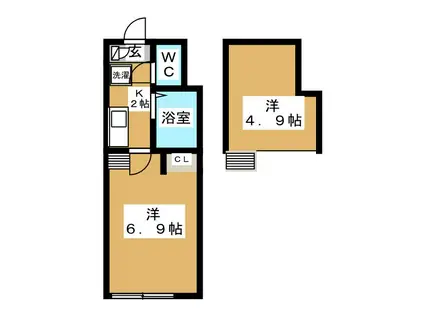 シェリシア横浜南(1K/1階)の間取り写真