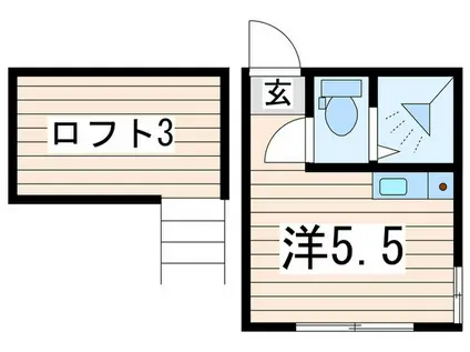 G・Aヒルズ吉野町(ワンルーム/2階)の間取り写真