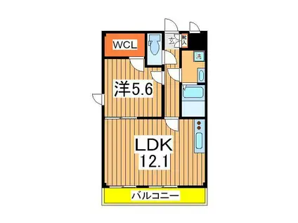 ファーストクライム(1LDK/3階)の間取り写真