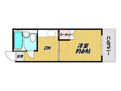ハイツ京橋(1DK/2階)の間取り写真