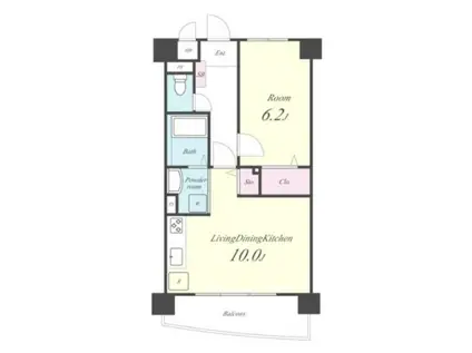 ソレアード武蔵浦和(1LDK/3階)の間取り写真