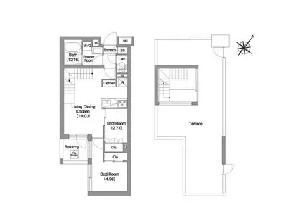 コンフォリア・リヴ渋谷本町(2LDK/5階)の間取り写真