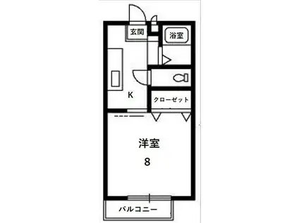 エクセレントハイツフローラ(1K/2階)の間取り写真