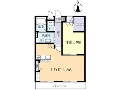 MAISON LE COCON(1LDK/1階)の間取り写真