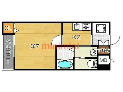 T・BELLE・CASA(1K/1階)の間取り写真