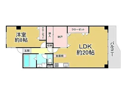 春日野マンション(1LDK/2階)の間取り写真