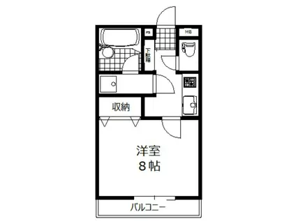 高崎MKハイツ(1K/2階)の間取り写真