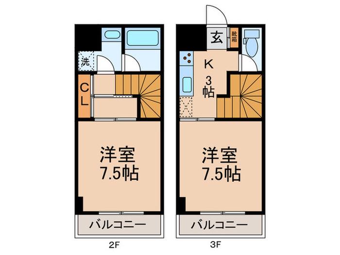 リブイル(2K/3階)の間取り写真