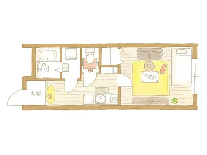 コーポ小山Ⅱ(1K/1階)の間取り写真