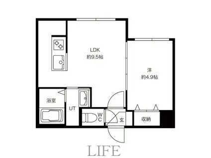 アンシャンテ豊平公園(1LDK/3階)の間取り写真
