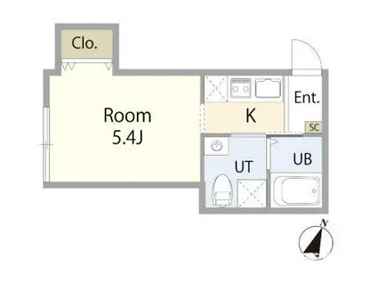 ボアソルテ竹ノ塚(ワンルーム/2階)の間取り写真