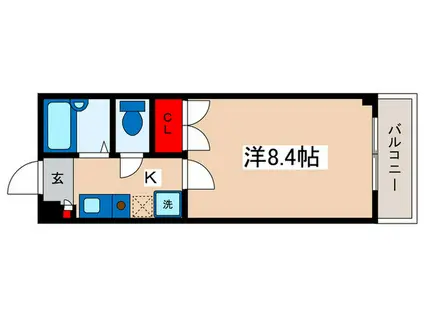 クレオ舞浜B(1K/3階)の間取り写真