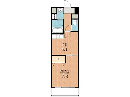 アップル(1DK/5階)の間取り写真