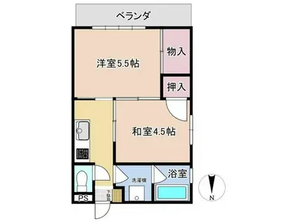 アパルトマン道明(2K/2階)の間取り写真