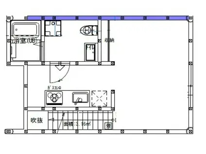 ウィルテックアパート(ワンルーム/2階)の間取り写真